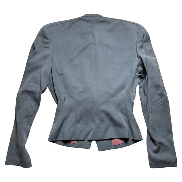 VTG Women's 40s 2 Pc Antique Blue Dress Suit Pill Box S 1940s Jacket Skirt WWII - Picture 9 of 16